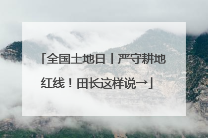 全国土地日丨严守耕地红线！田长这样说→