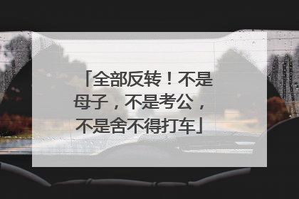 全部反转！不是母子，不是考公，不是舍不得打车