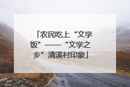 农民吃上“文学饭”——“文学之乡”清溪村印象