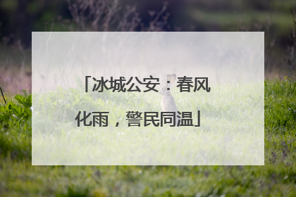 冰城公安：春风化雨，警民同温