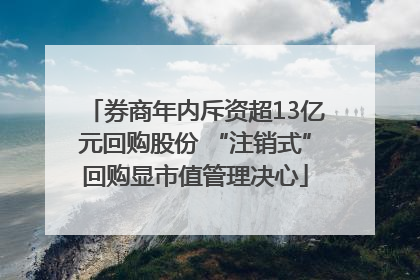 券商年内斥资超13亿元回购股份 “注销式”回购显市值管理决心
