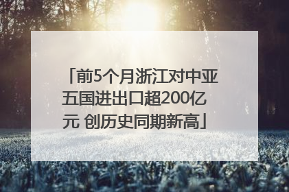 前5个月浙江对中亚五国进出口超200亿元 创历史同期新高