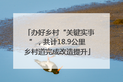 办好乡村“关键实事”，共计18.9公里乡村道完成改造提升