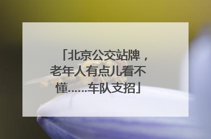 北京公交站牌，老年人有点儿看不懂……车队支招