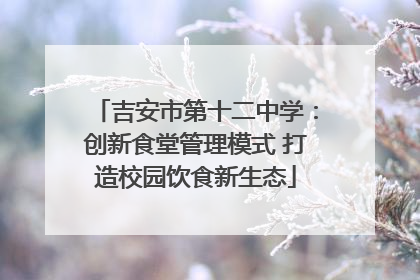 吉安市第十二中学：创新食堂管理模式 打造校园饮食新生态