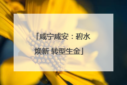 咸宁咸安：碧水焕新 转型生金