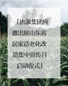 唐派集团应邀出席山东省居家适老化改造集中宣传月启动仪式