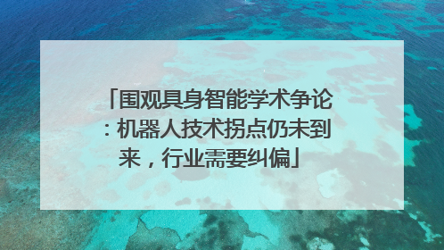 围观具身智能学术争论：机器人技术拐点仍未到来，行业需要纠偏