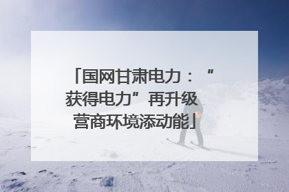 国网甘肃电力：“获得电力”再升级 营商环境添动能