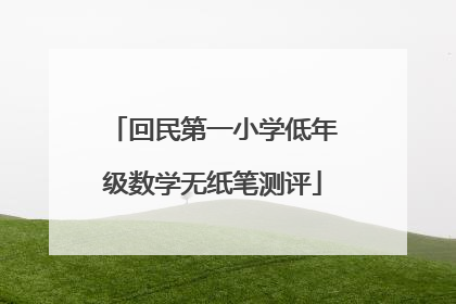 回民第一小学低年级数学无纸笔测评