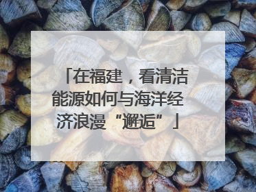 在福建，看清洁能源如何与海洋经济浪漫“邂逅”