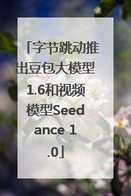 字节跳动推出豆包大模型1.6和视频模型Seedance 1.0
