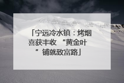 宁远冷水镇：烤烟喜获丰收 “黄金叶”铺就致富路