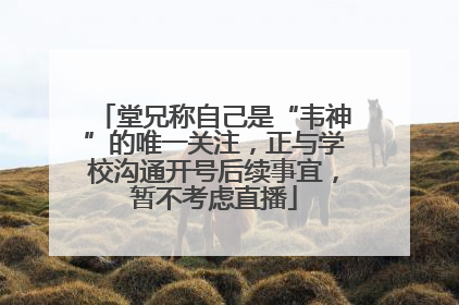 堂兄称自己是“韦神”的唯一关注，正与学校沟通开号后续事宜，暂不考虑直播