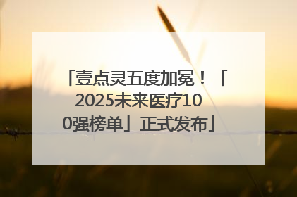 壹点灵五度加冕！「2025未来医疗100强榜单」正式发布