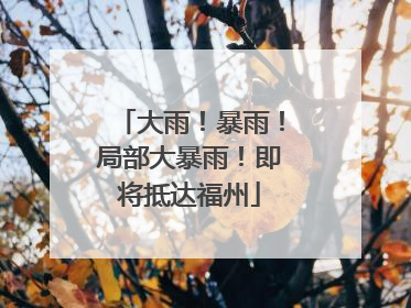 大雨！暴雨！局部大暴雨！即将抵达福州