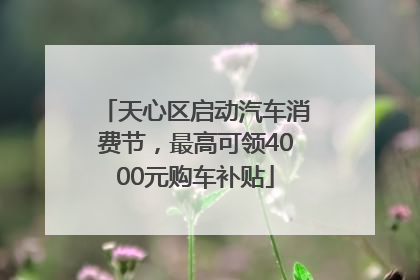 天心区启动汽车消费节，最高可领4000元购车补贴