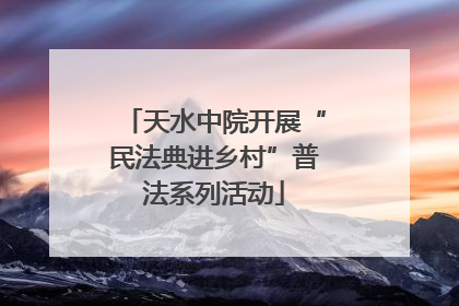 天水中院开展“民法典进乡村”普法系列活动
