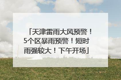 天津雷雨大风预警！5个区暴雨预警！短时雨强较大！下午开场