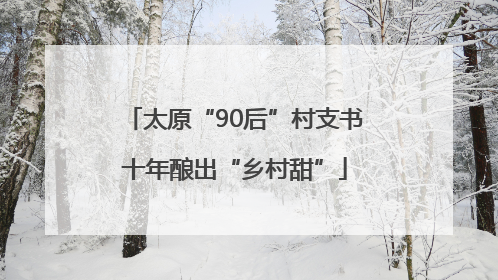 太原“90后”村支书十年酿出“乡村甜”