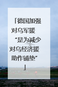 德国加强对乌军援 “是为减少对乌经济援助作铺垫”