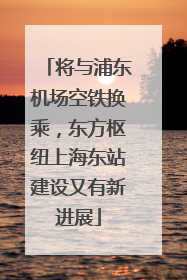 将与浦东机场空铁换乘，东方枢纽上海东站建设又有新进展