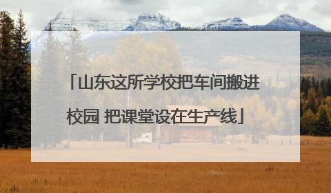 山东这所学校把车间搬进校园 把课堂设在生产线