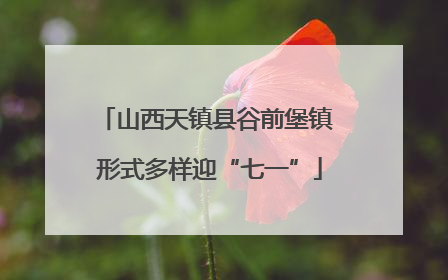 山西天镇县谷前堡镇 形式多样迎“七一”