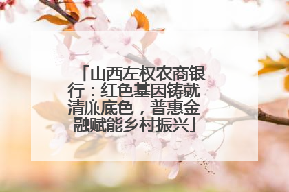 山西左权农商银行：红色基因铸就清廉底色，普惠金融赋能乡村振兴