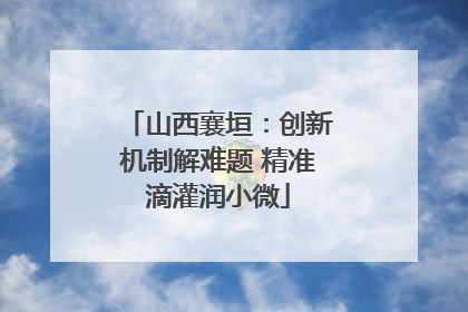 山西襄垣：创新机制解难题 精准滴灌润小微