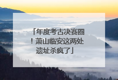 年度考古决赛圈！萧山临安这两处遗址杀疯了