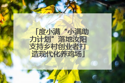 度小满“小满助力计划”落地汝阳支持乡村创业者打造现代化养鸡场