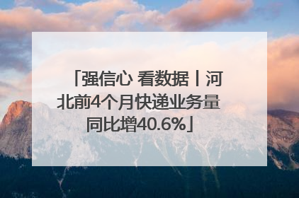 强信心 看数据丨河北前4个月快递业务量同比增40.6%