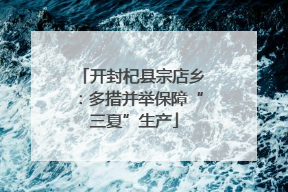 开封杞县宗店乡：多措并举保障“三夏”生产