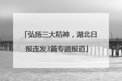 弘扬三大精神，湖北日报连发3篇专题报道