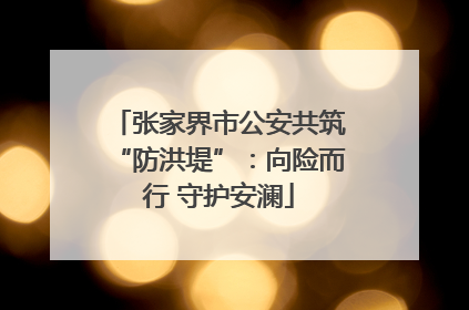 张家界市公安共筑“防洪堤”：向险而行 守护安澜