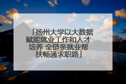 扬州大学以大数据赋能就业工作和人才培养 全链条就业帮扶畅通求职路