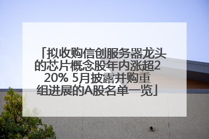 拟收购信创服务器龙头的芯片概念股年内涨超220% 5月披露并购重组进展的A股名单一览