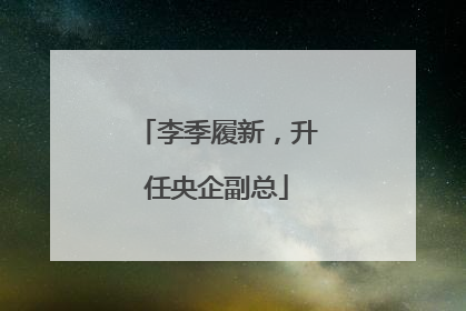 李季履新，升任央企副总