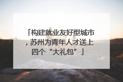 构建就业友好型城市，苏州为青年人才送上四个“大礼包”