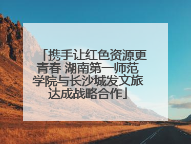 携手让红色资源更青春 湖南第一师范学院与长沙城发文旅达成战略合作