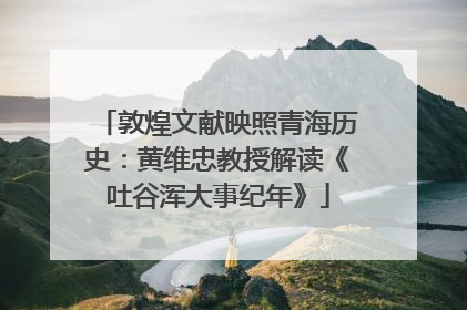 敦煌文献映照青海历史：黄维忠教授解读《吐谷浑大事纪年》