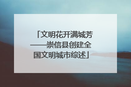 文明花开满城芳——崇信县创建全国文明城市综述