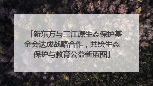 新东方与三江源生态保护基金会达成战略合作，共绘生态保护与教育公益新蓝图