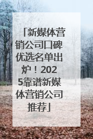 新媒体营销公司口碑优选名单出炉！2025靠谱新媒体营销公司推荐
