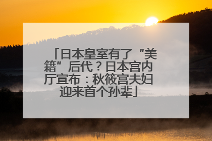 日本皇室有了“美籍”后代？日本宫内厅宣布：秋筱宫夫妇迎来首个孙辈