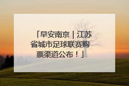 早安南京｜江苏省城市足球联赛购票渠道公布！