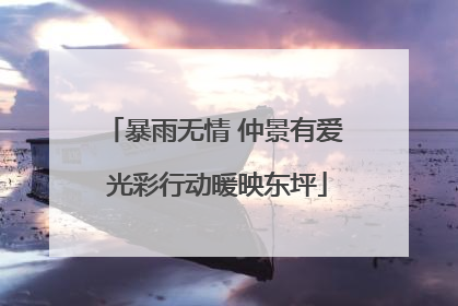 暴雨无情 仲景有爱 光彩行动暖映东坪