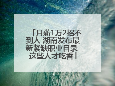 月薪1万2招不到人 湖南发布最新紧缺职业目录 这些人才吃香