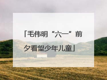 毛伟明“六一”前夕看望少年儿童